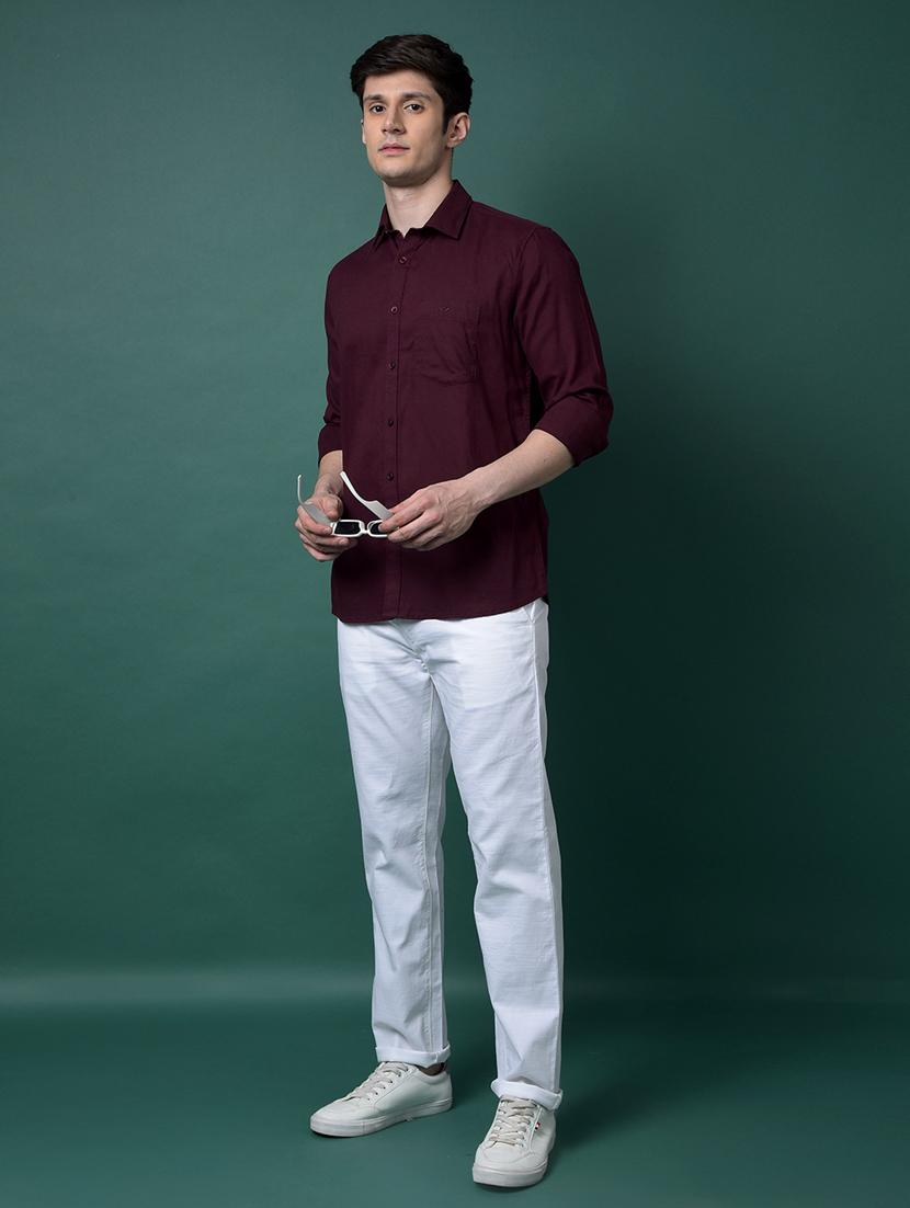 men solid long sleeve slim fit casual shirt - 21956844 - Standard Image - 6