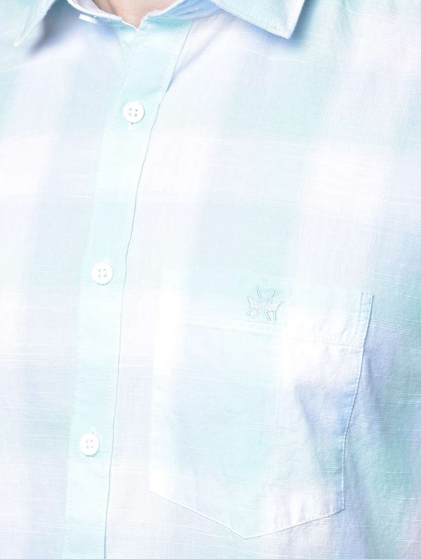 men checkered short sleeve slim fit casual shirt - 21956847 -  Standard Image - 4