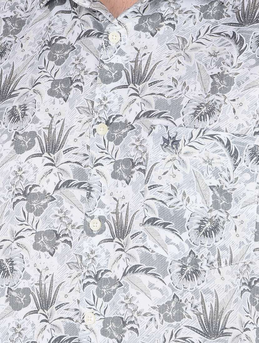 men printed short sleeve slim fit casual shirt - 21956848 -  Standard Image - 4