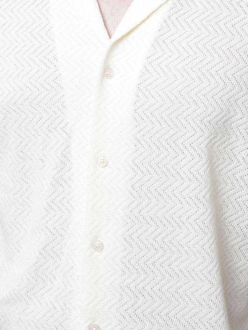 men self design short sleeve slim fit casual shirt - 21956852 -  Standard Image - 4