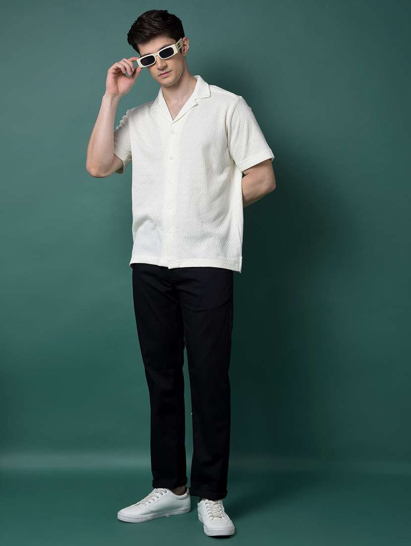 men self design short sleeve slim fit casual shirt - 21956852 -  Standard Image - 6