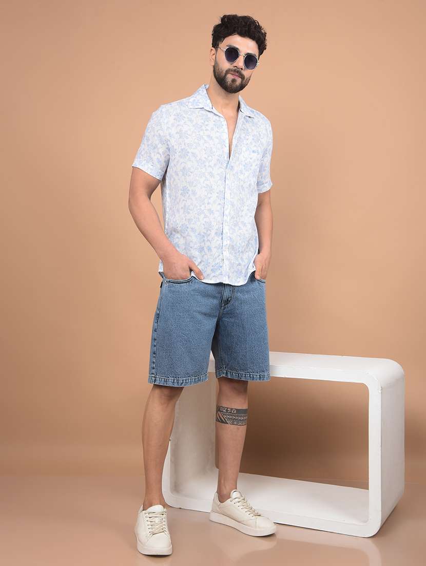 men floral short sleeve slim fit casual shirt - 21956853 -  Standard Image - 6