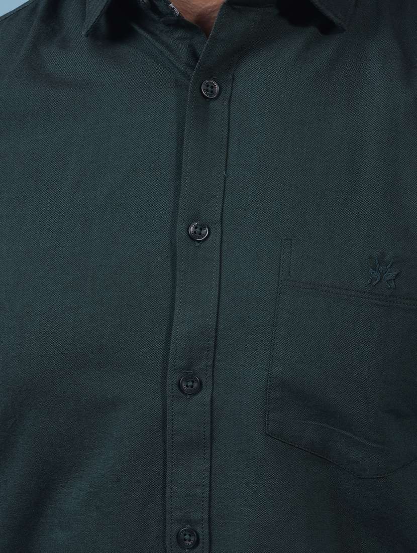 men solid long sleeve slim fit casual shirt - 21956856 -  Standard Image - 4