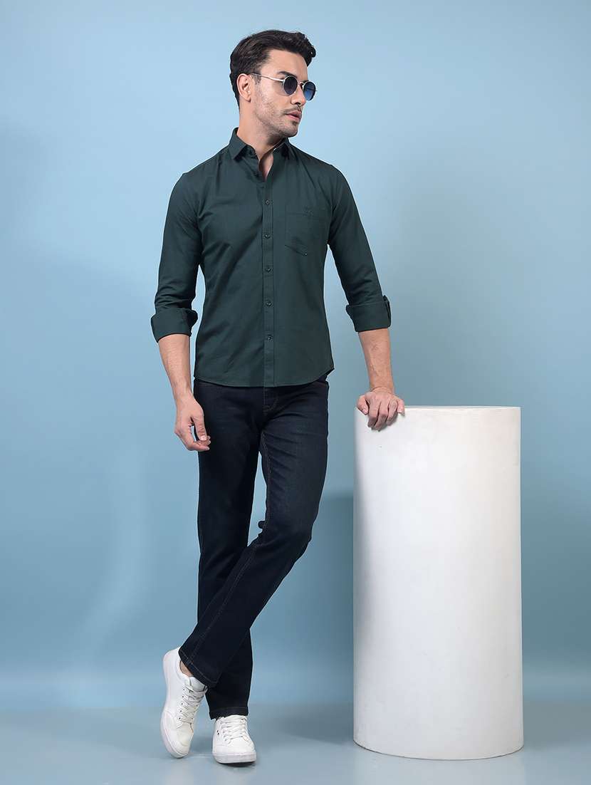 men solid long sleeve slim fit casual shirt - 21956856 -  Standard Image - 6