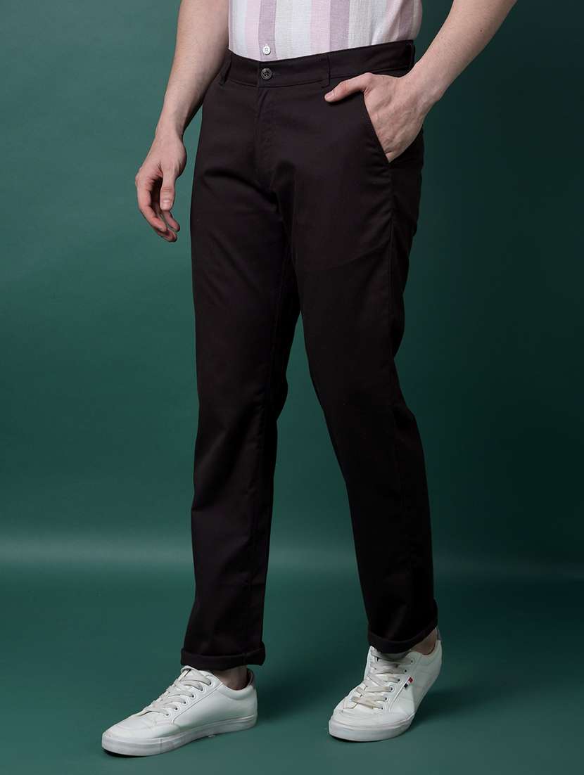 men solid mid rise flat front casual chinos  - 21956869 -  Standard Image - 1
