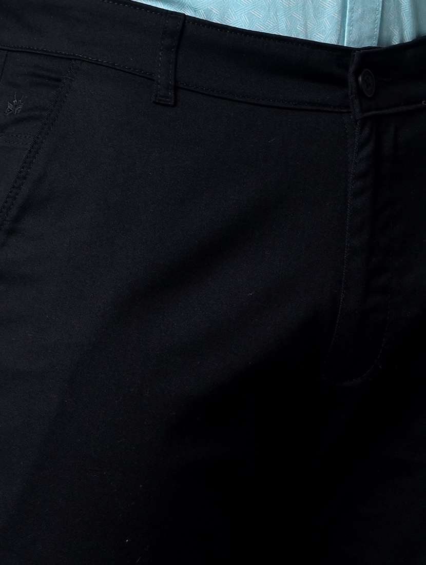 men solid mid rise flat front casual chinos - 21956870 - Standard Image - 4