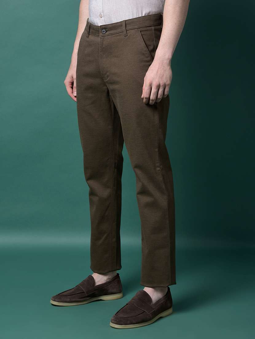 men solid mid rise flat front casual chinos  - 21956871 -  Standard Image - 1