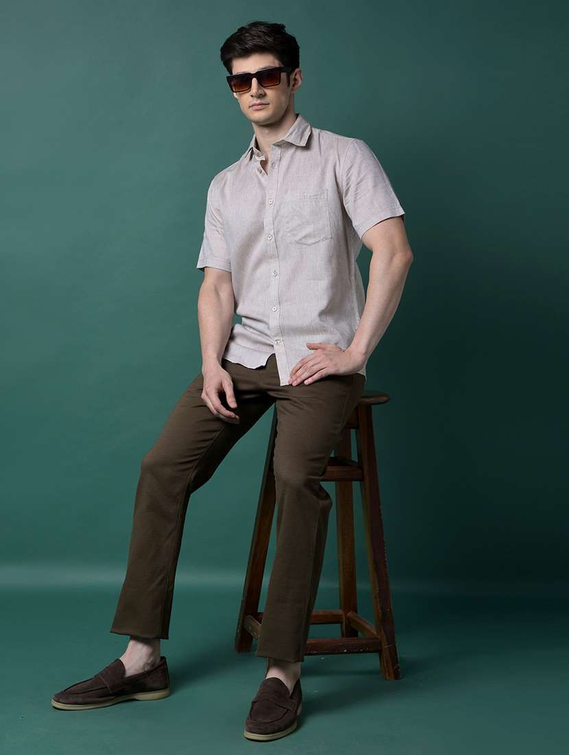 men solid mid rise flat front casual chinos  - 21956871 -  Standard Image - 6