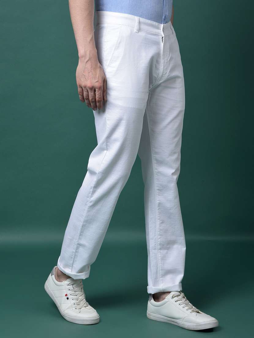 men solid mid rise flat front casual chinos  - 21956872 -  Standard Image - 1
