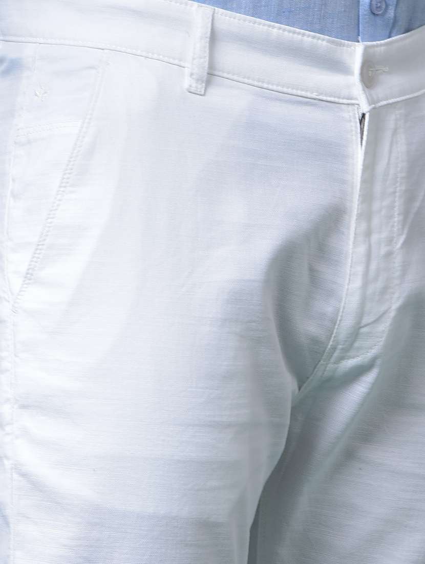 men solid mid rise flat front casual chinos  - 21956872 -  Standard Image - 4