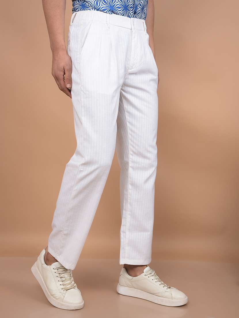 men striped md rise flat front casual chinos  - 21956884 -  Standard Image - 1