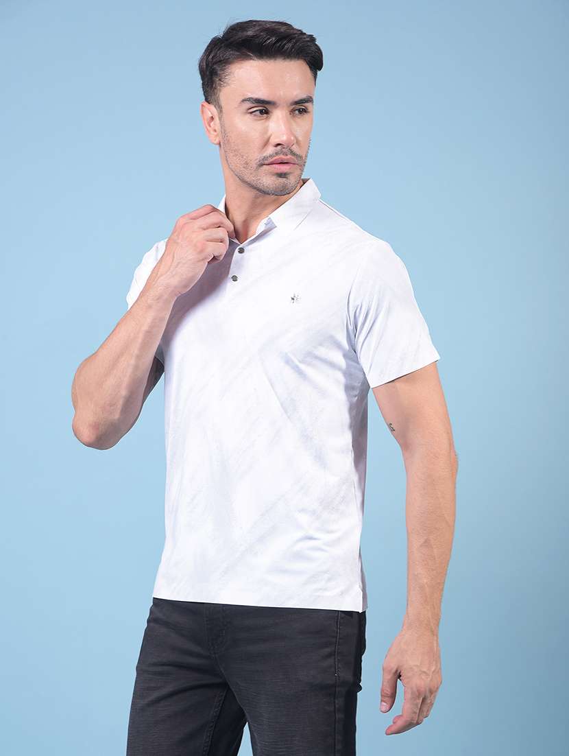 men printed short sleeve slim fit polo t-shirt - 21956899 -  Standard Image - 1