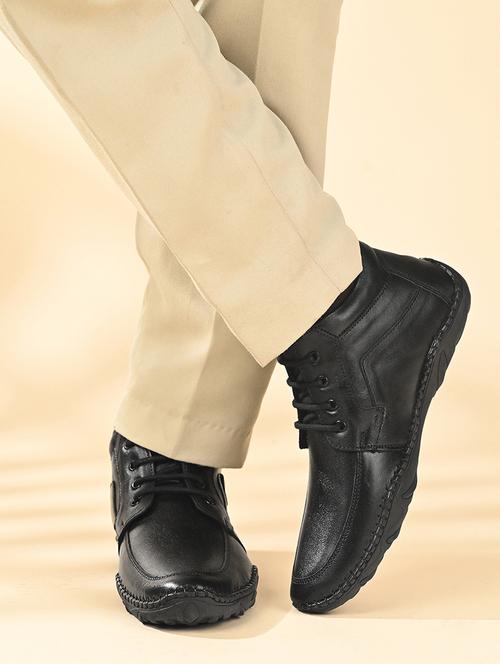men black solid lace-up derby - 21956947 - Standard Image - 0