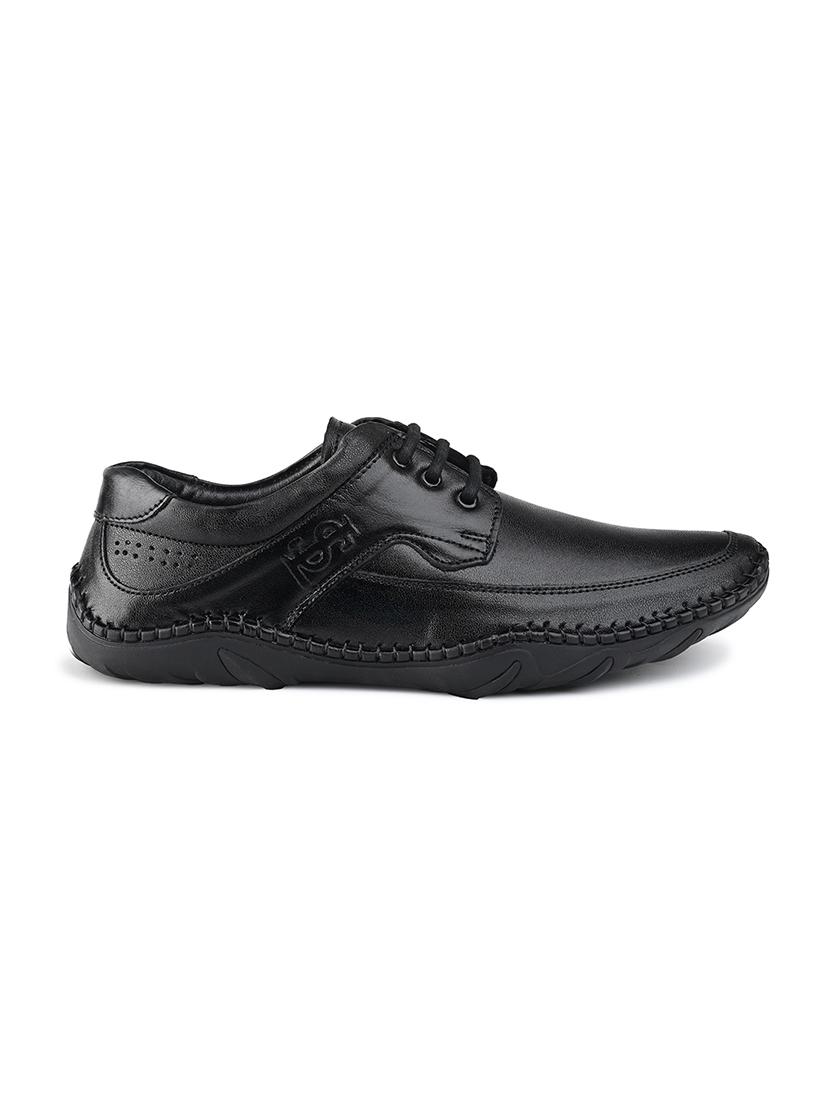 men black solid lace-up derby - 21956948 - Standard Image - 1