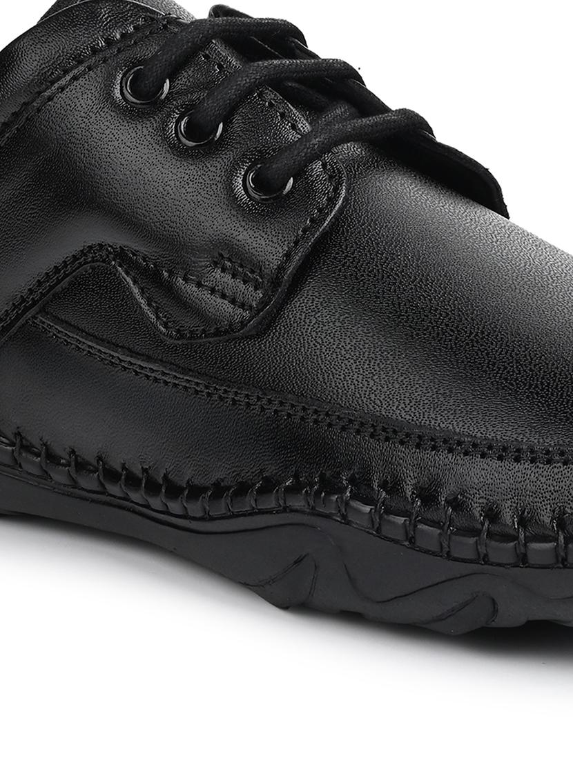 men black solid lace-up derby - 21956948 - Standard Image - 4
