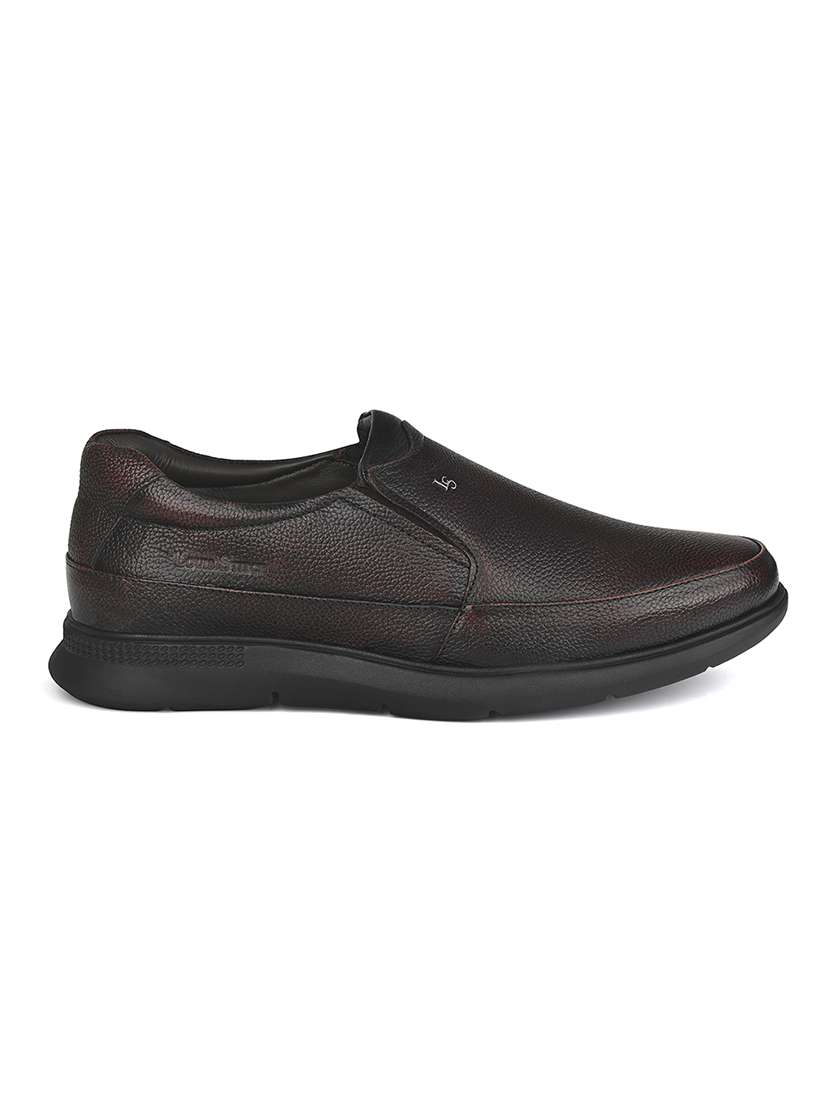 men brown slip on formal shoe - 21956951 -  Standard Image - 1