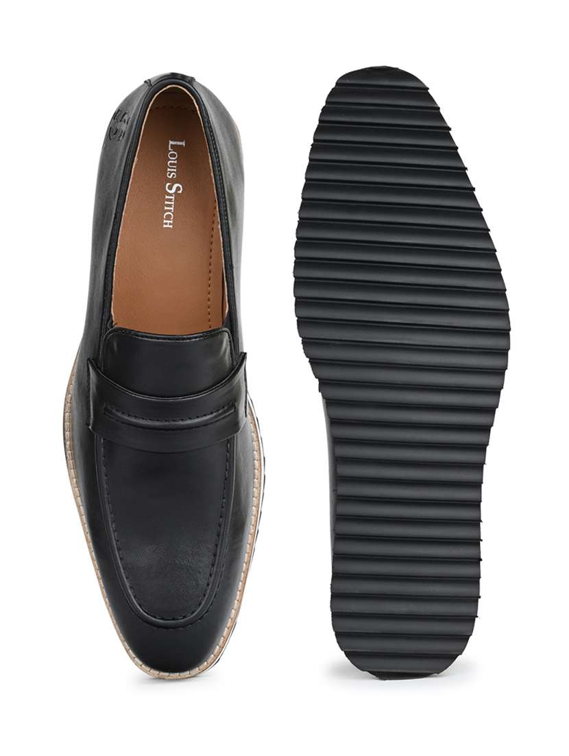 men black slip on casual shoe - 21956953 -  Standard Image - 4