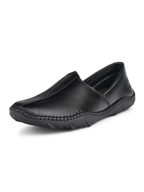 men black slip on mojari - 21956968 -  Standard Image - 0