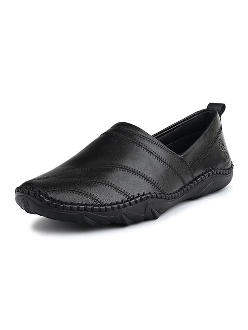 men black slip on mojari - 21956969 -  Standard Image - 0