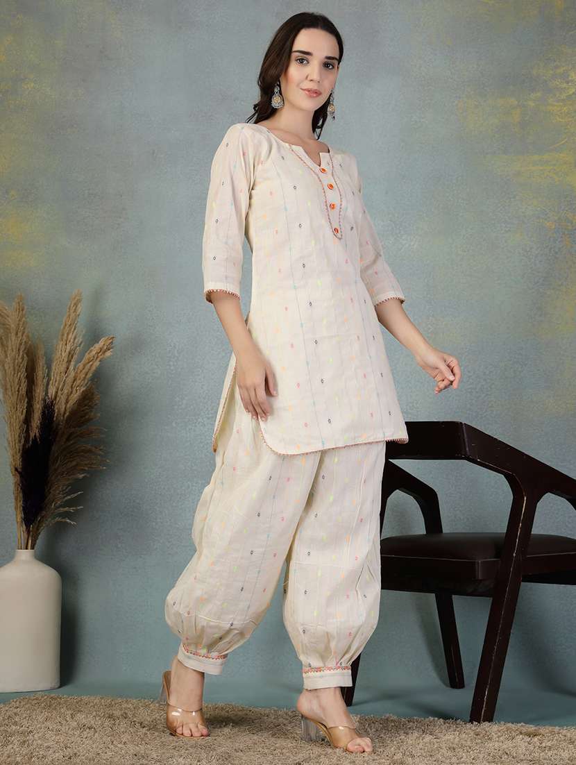 women three quarter sleeve kurta salwar set - 21956986 -  Standard Image - 1