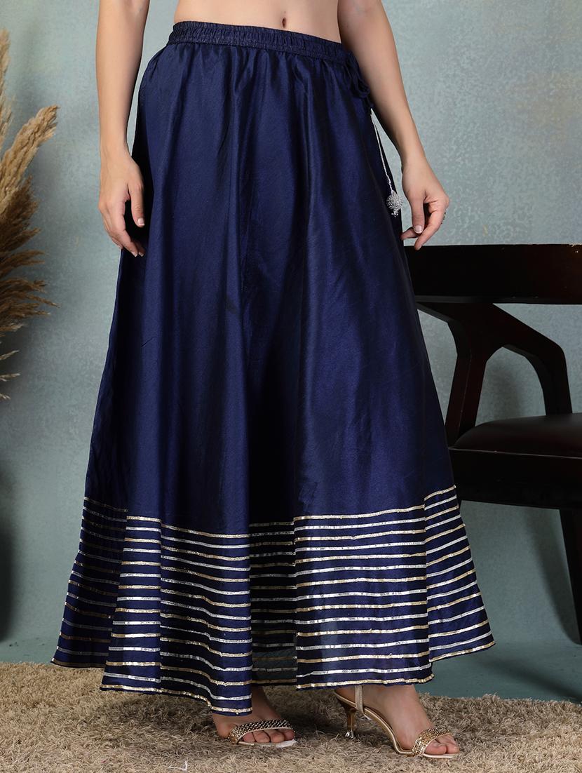 flared skirt with golden stripes - 21956988 - Standard Image - 1