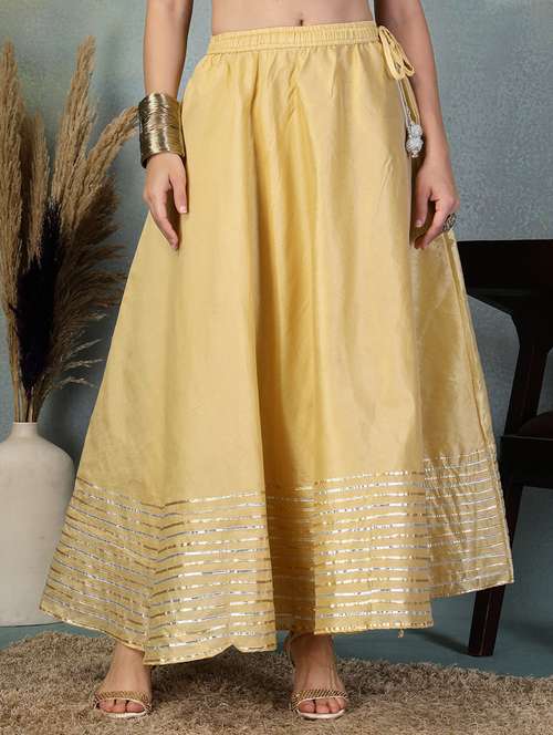 women's striped maxi flared ethnic skirt - 21956990 - Standard Image - 0