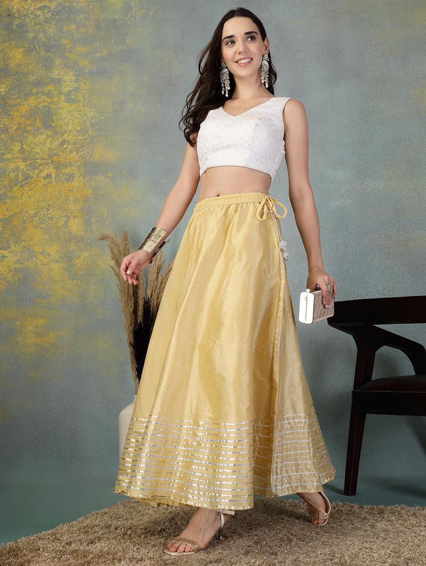 women's striped maxi flared ethnic skirt - 21956990 - Standard Image - 4