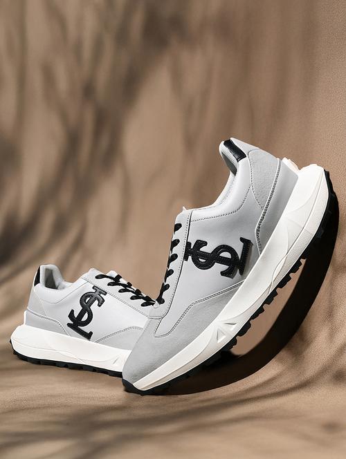 men grey lace up sneaker - 21956996 - Standard Image - 0