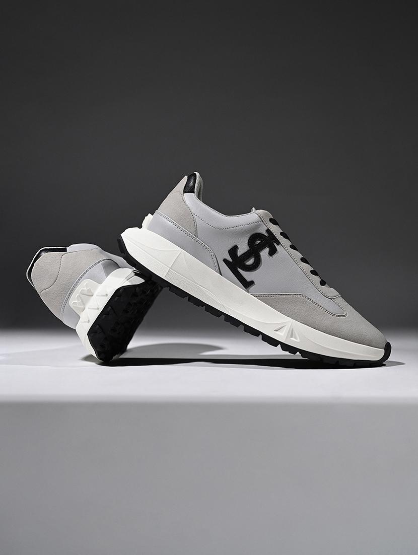 men grey lace up sneaker - 21956996 -  Standard Image - 1
