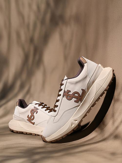 men beige lace up sneaker - 21956998 - Standard Image - 0