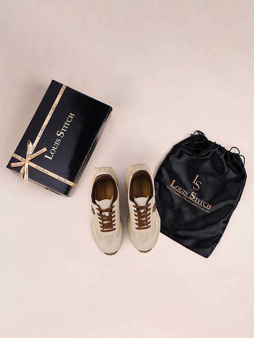 men beige lace up sneaker - 21956998 - Standard Image - 4