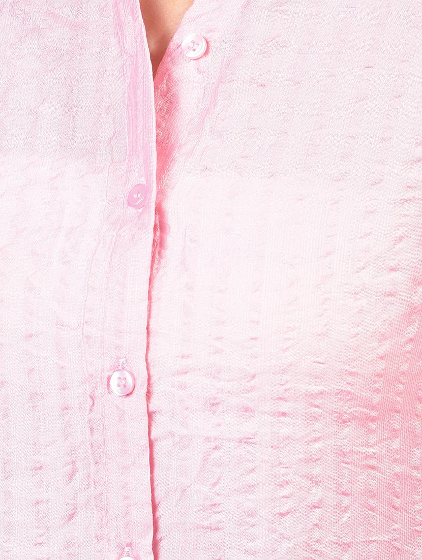 women solid collared long slevee regular fit shirt - 21957008 - Standard Image - 4