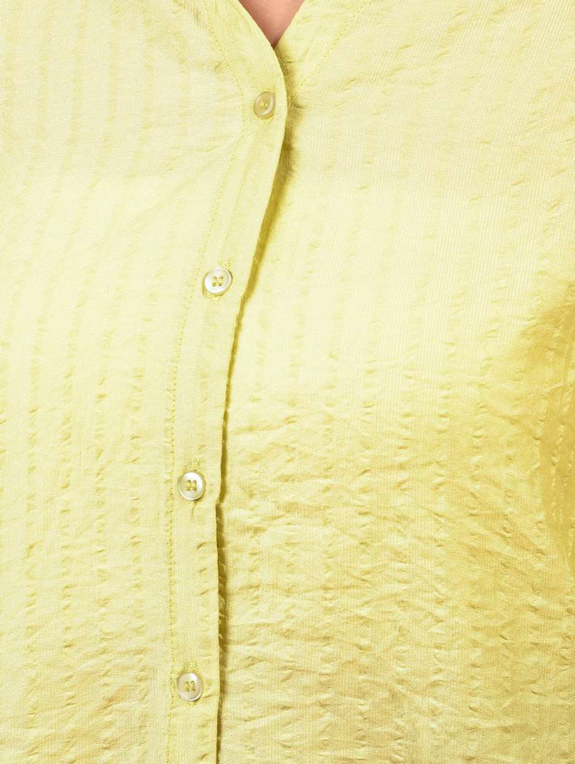 women solid collared long slevee regular fit shirt - 21957009 -  Standard Image - 4