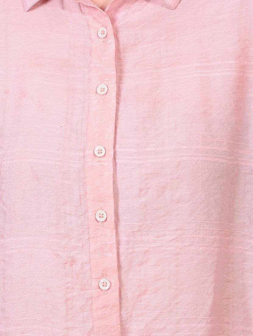 women solid collared long sleeve regular fit shirt - 21957017 - Standard Image - 4