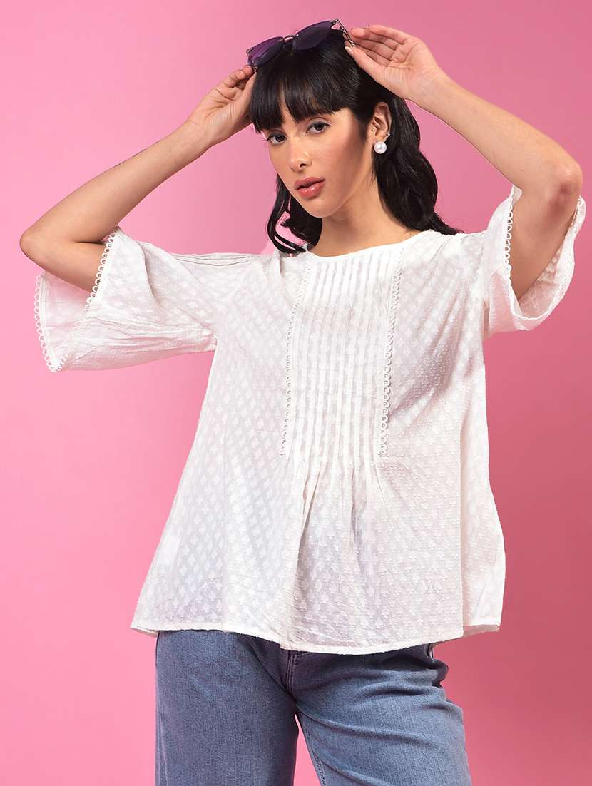 women self designed flared sleeve a-line top