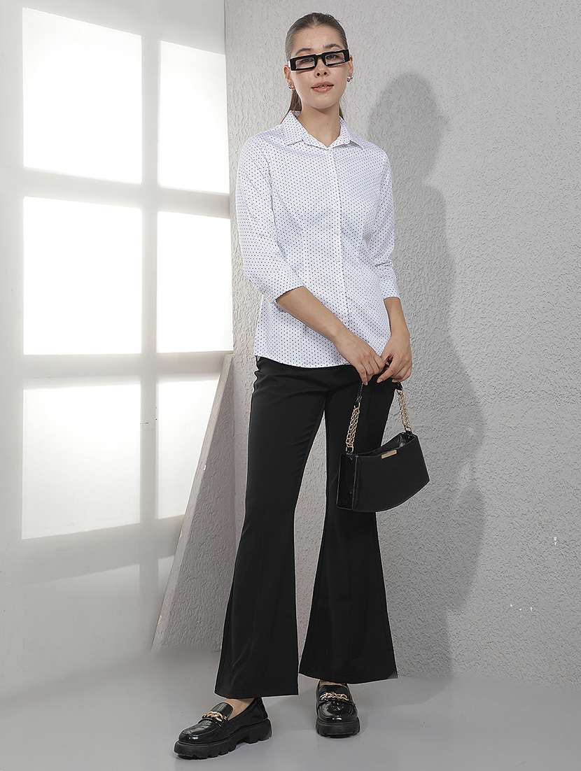 Women Black Solid High Rise Bootcut Trouser - 21957053 -  Standard Image - 6