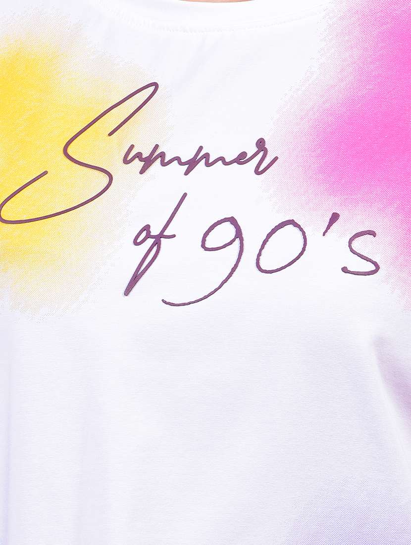 women printed short sleeve oversized crop t-shirt - 21957056 -  Standard Image - 6