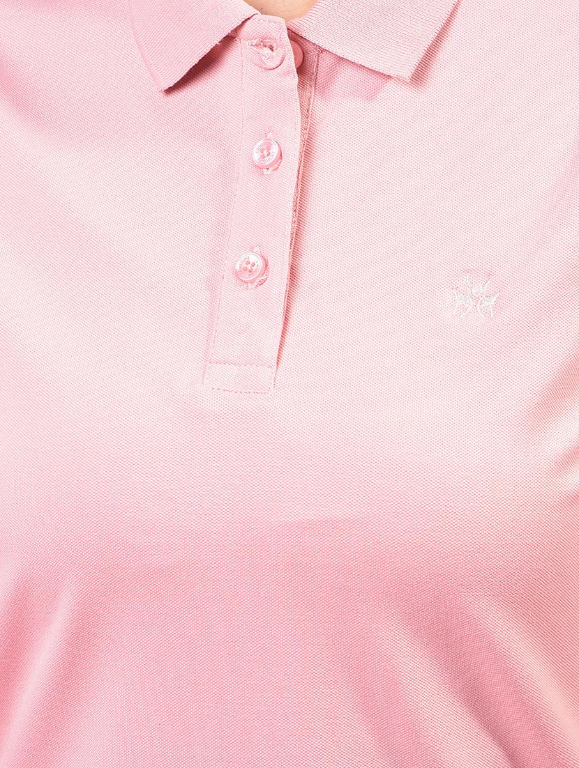 women solid short sleeve regular fit polo t-shirt - 21957058 - Standard Image - 4