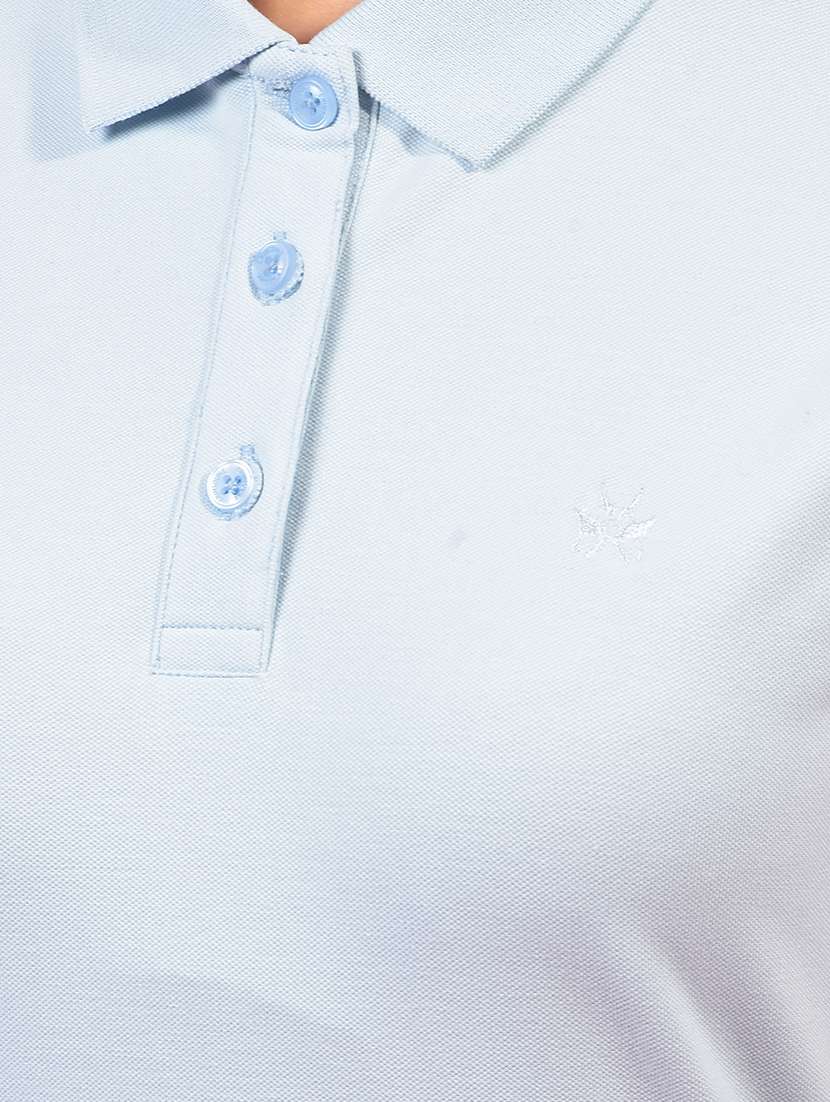 women solid short sleeve regular fit polo t-shirt - 21957060 -  Standard Image - 4