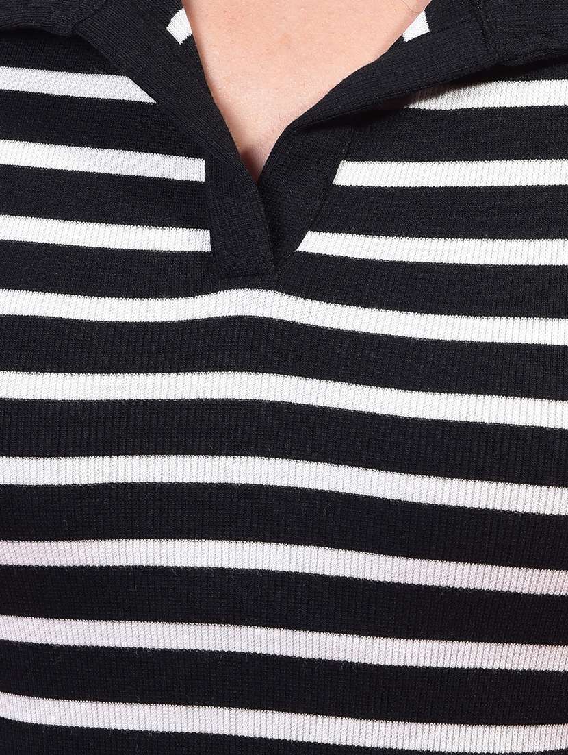 women striped sleeveless regular fit polo t-shirt - 21957066 -  Standard Image - 4