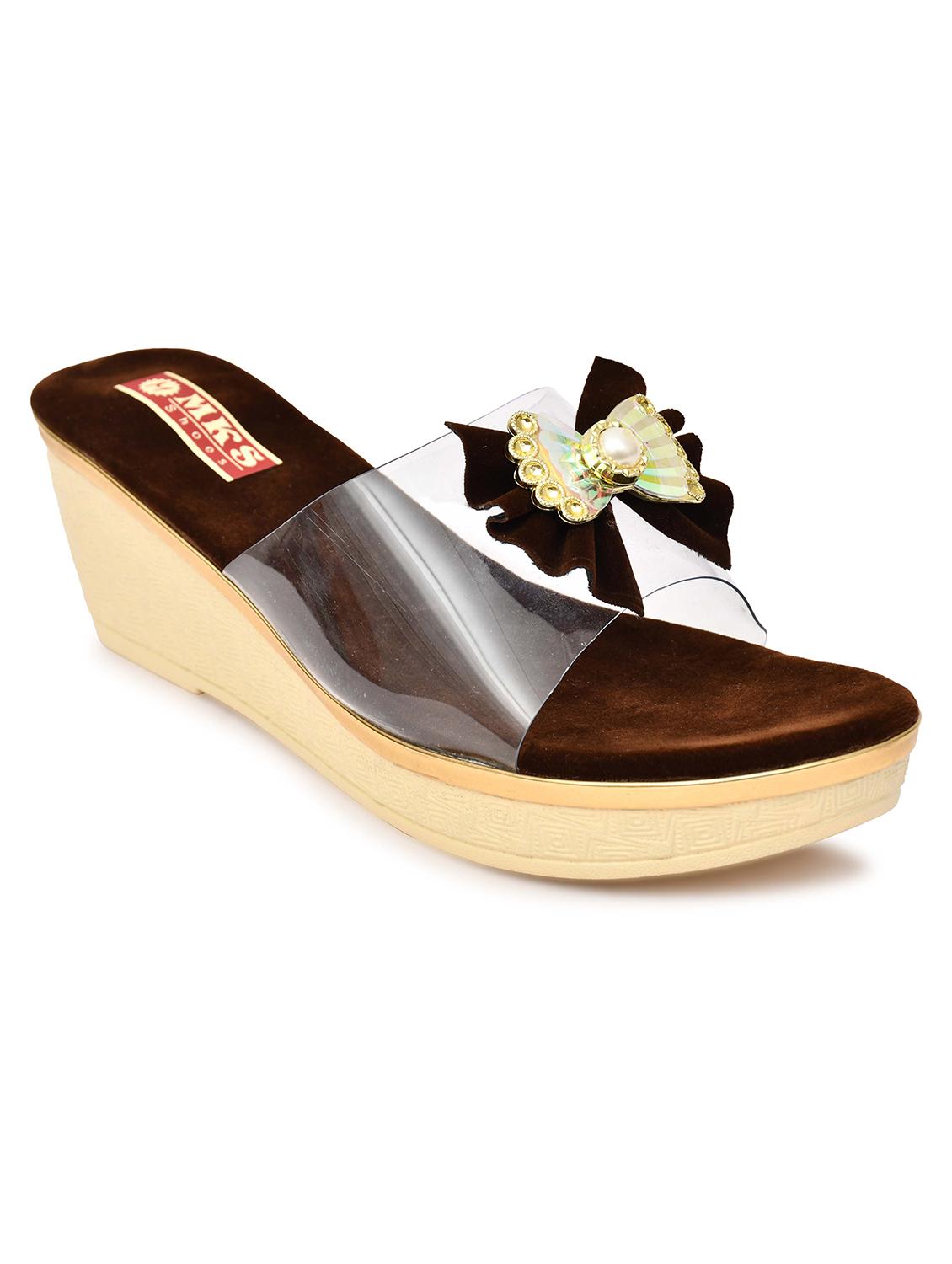 women brown slip on wedge - 21957103 - Zoom Image - 0