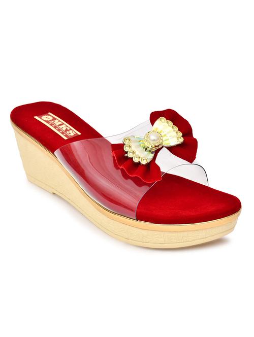 women red slip on wedge - 21957105 - Standard Image - 0