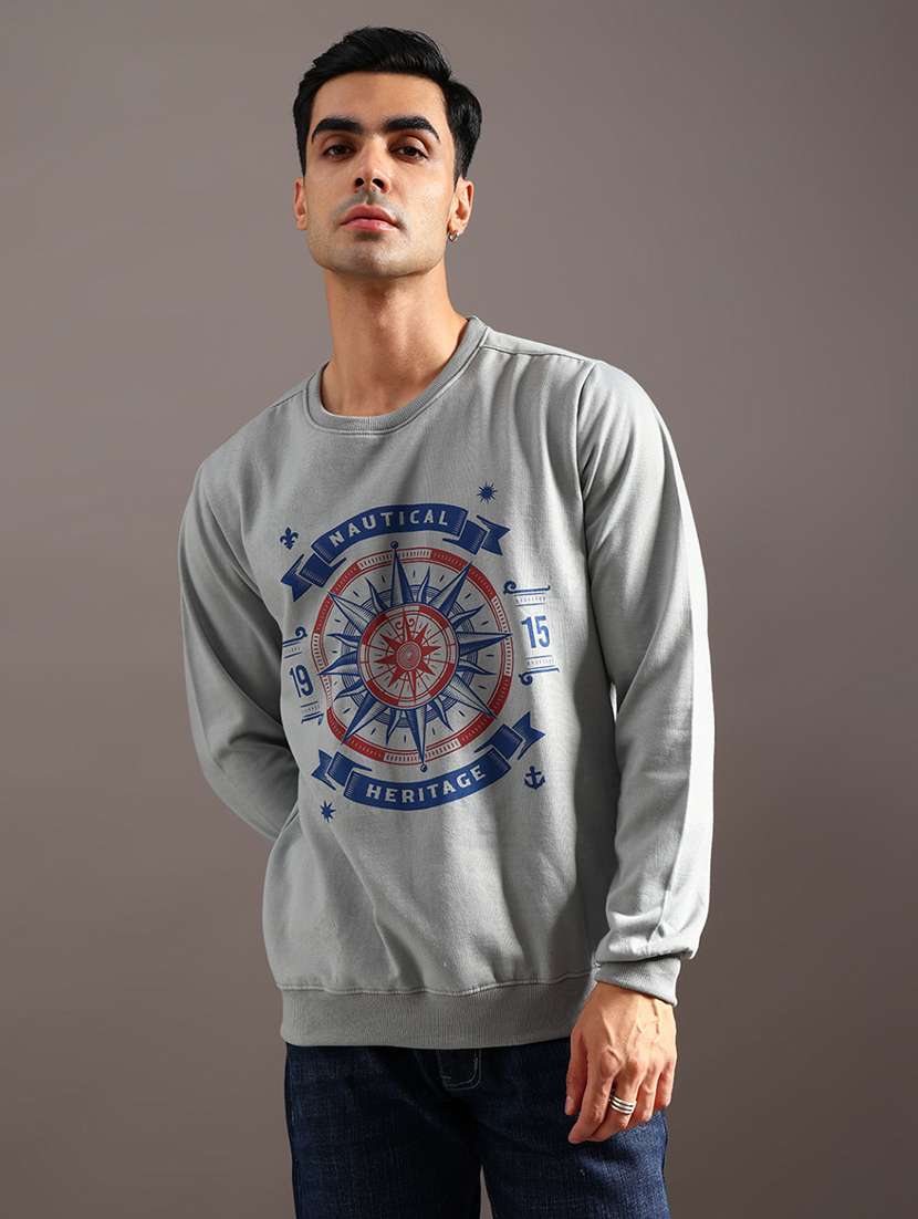 men printed long sleeve sweatshirt