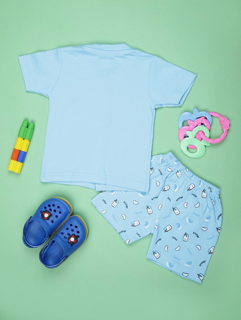 kids printed t-shirt and shorts co-ord set - 21957350 - Standard Image - 1