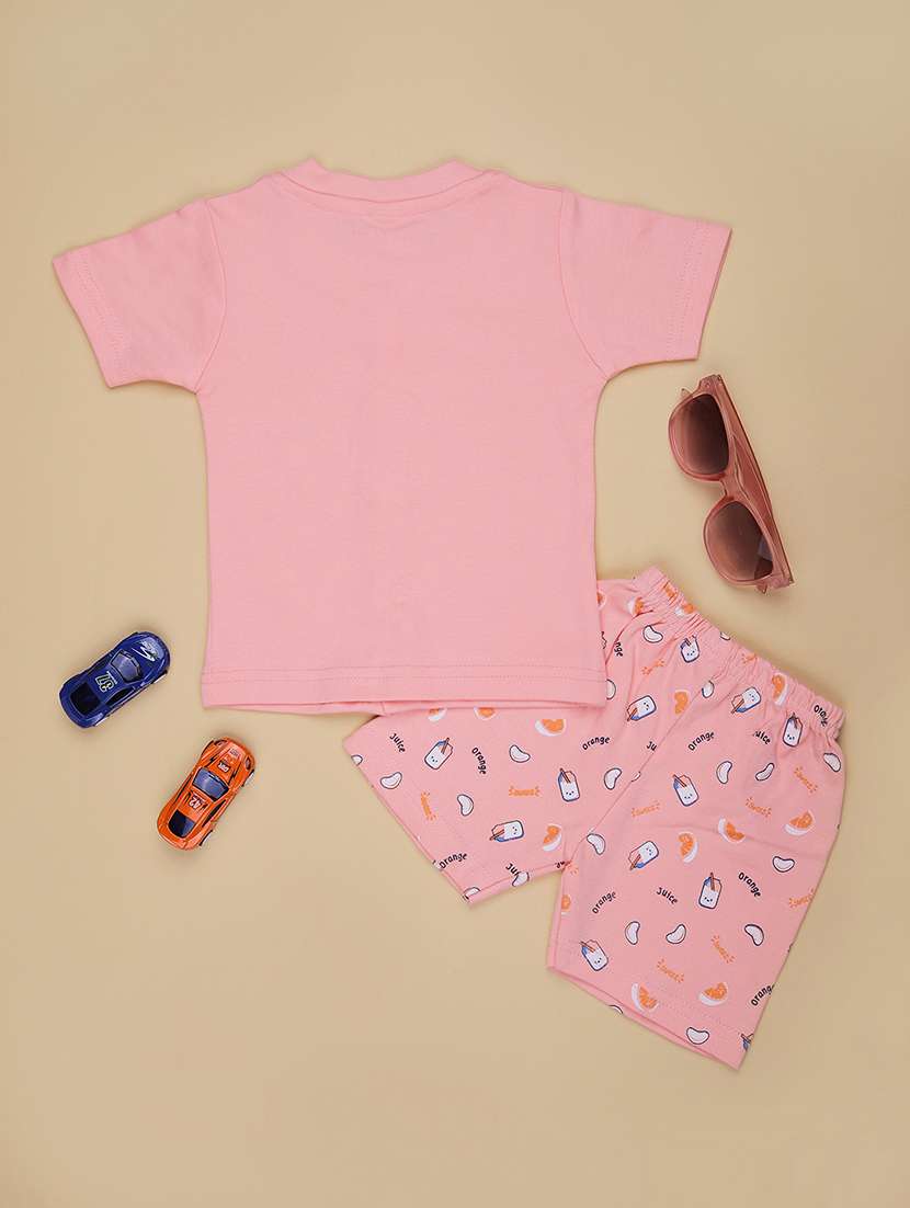 kids printed t-shirt and shorts co-ord set - 21957353 - Standard Image - 1