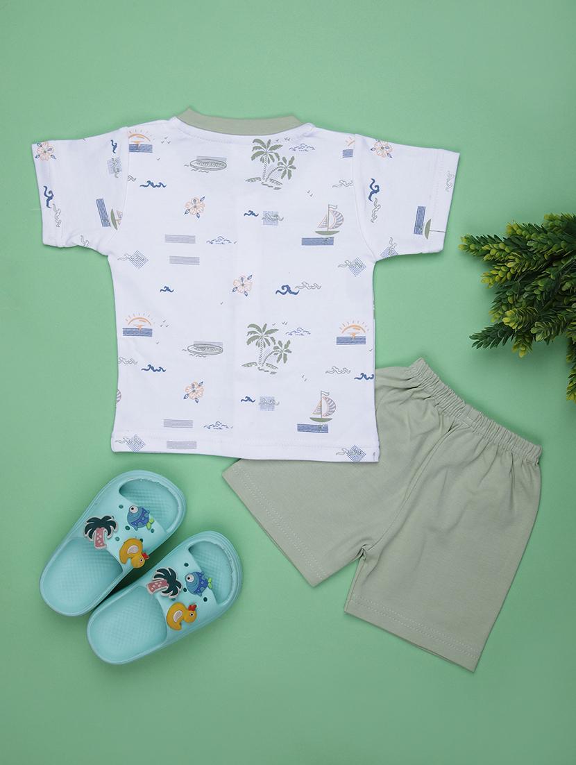 kids printed t-shirt and shorts co-ord set - 21957356 -  Standard Image - 1