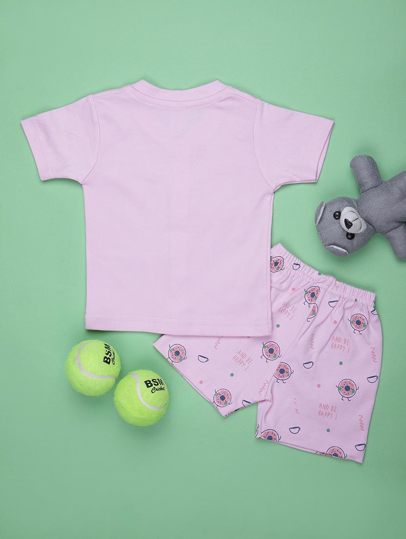 kids printed t-shirt and shorts co-ord set - 21957363 - Standard Image - 1
