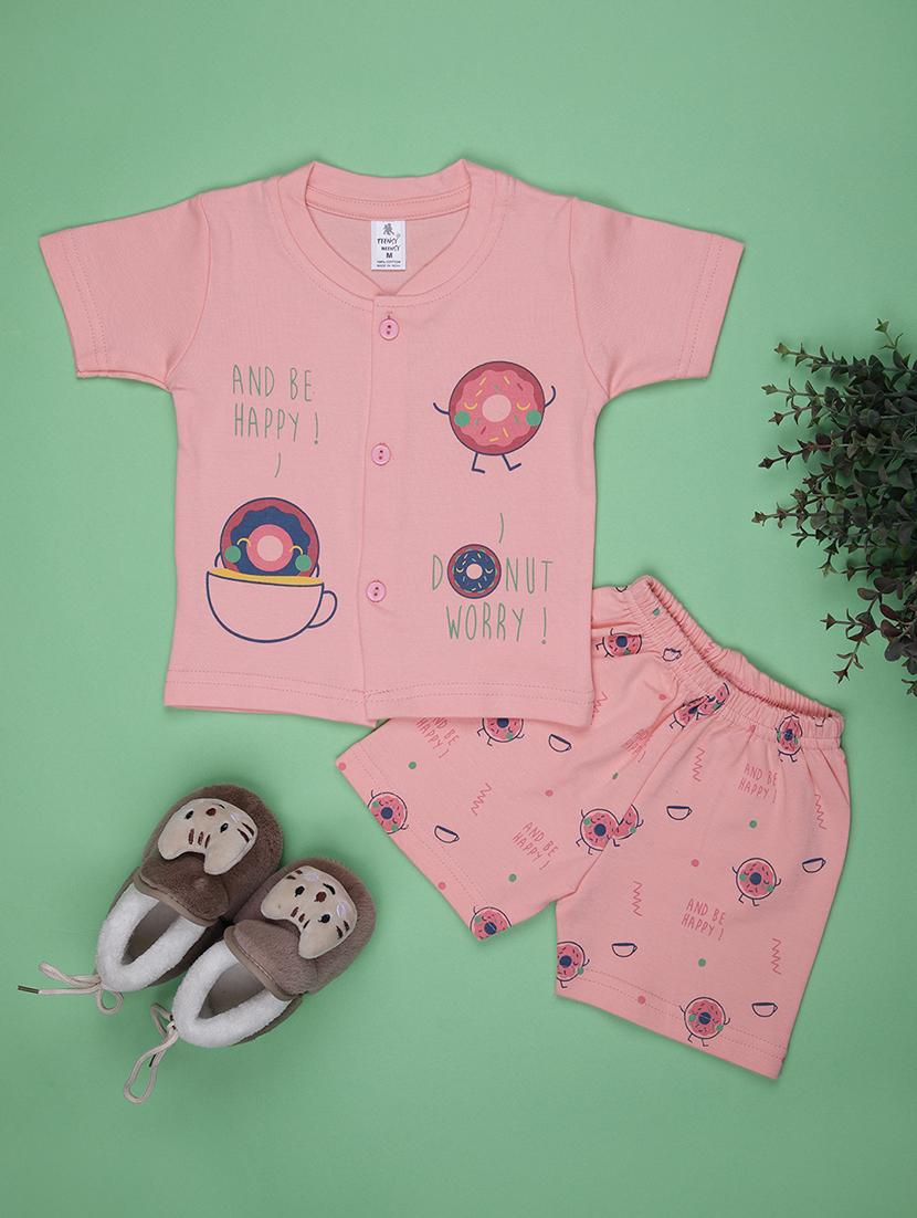 kids printed t-shirt and shorts co-ord set - 21957364 - Standard Image - 1