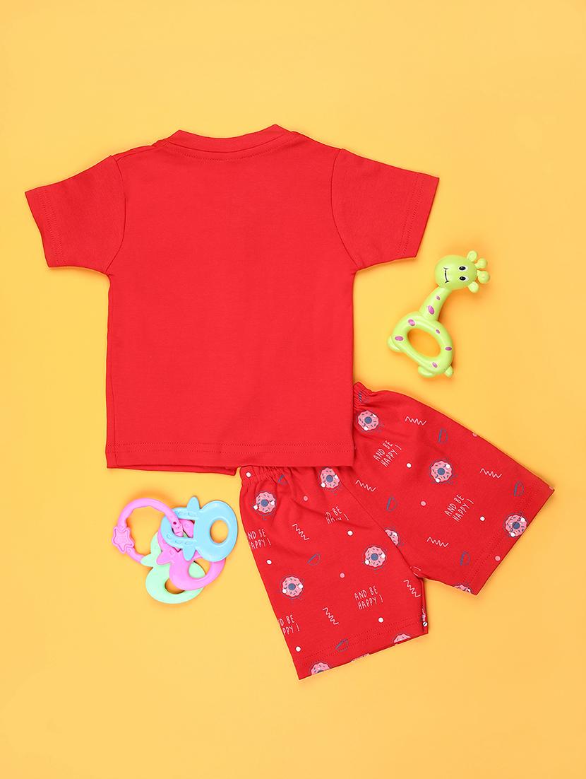 kids printed t-shirt and shorts co-ord set - 21957366 - Standard Image - 1