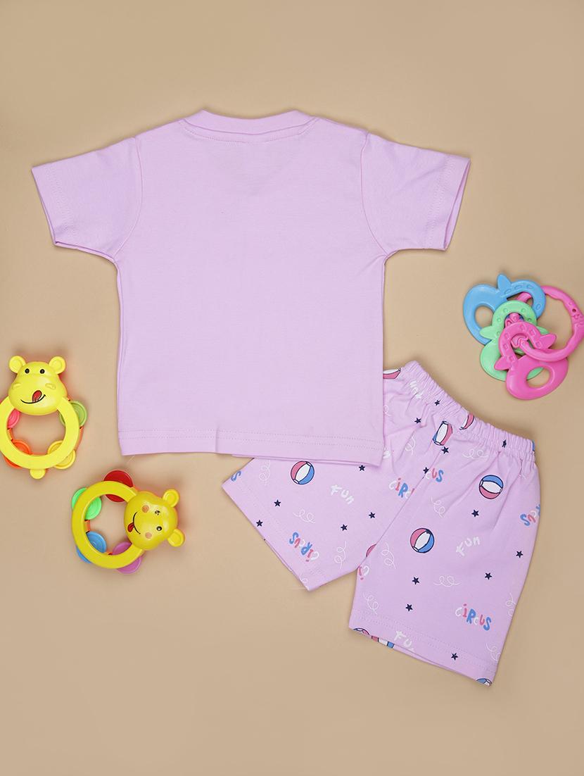 kids printed t-shirt and shorts co-ord set - 21957376 - Standard Image - 1